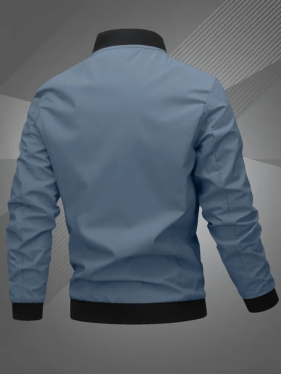 Herren Mens Bomber Jacket Lässige Polyester Blouson-Jacke Reißverschluss