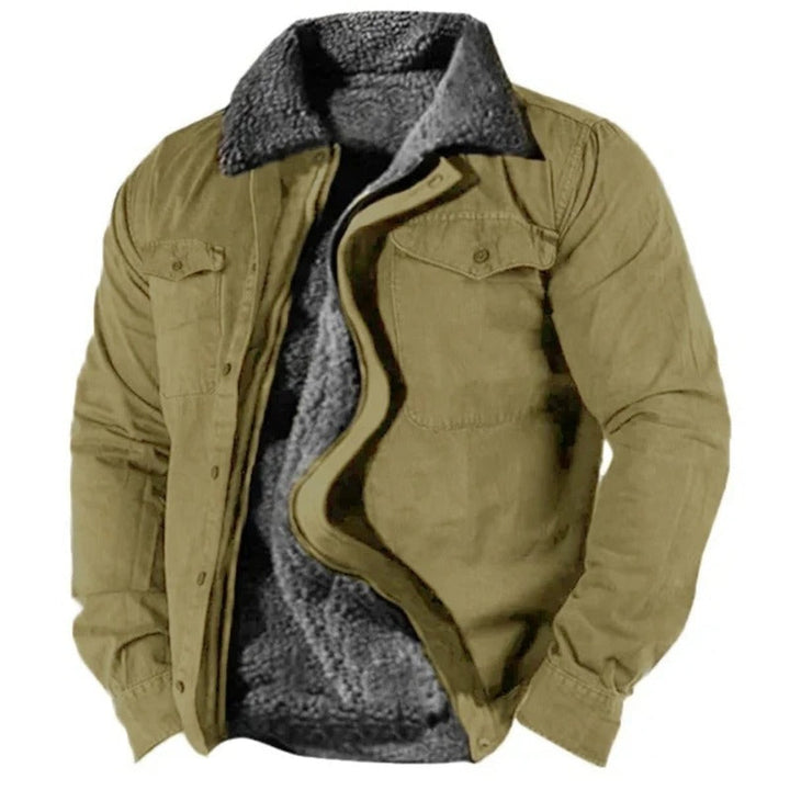 Herren Mens Cardigan Fleece-Gefütterter Western Hemdjacke - Grün