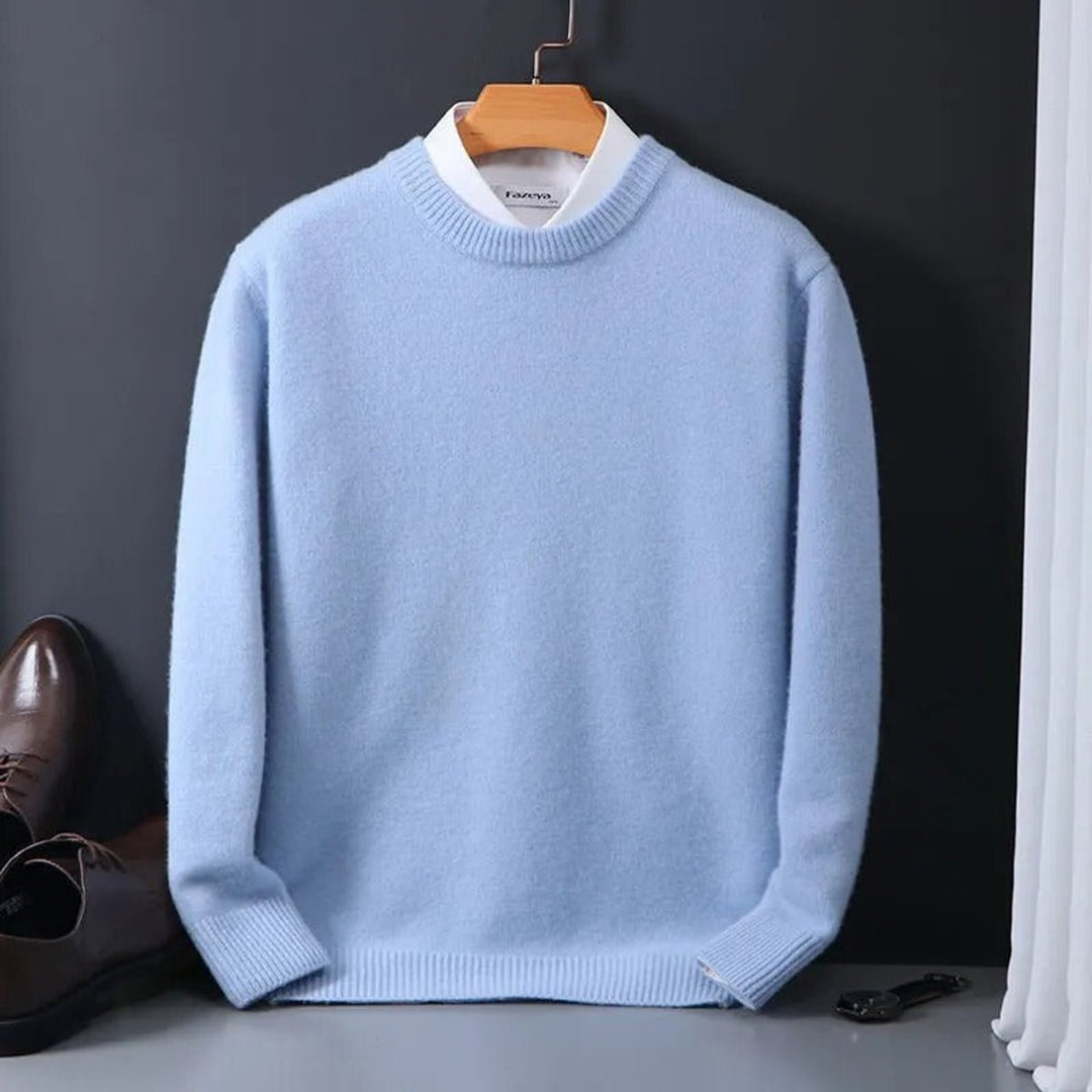 Herren Mens Knit Sweater Warmer Mohair Rundhals Pullover