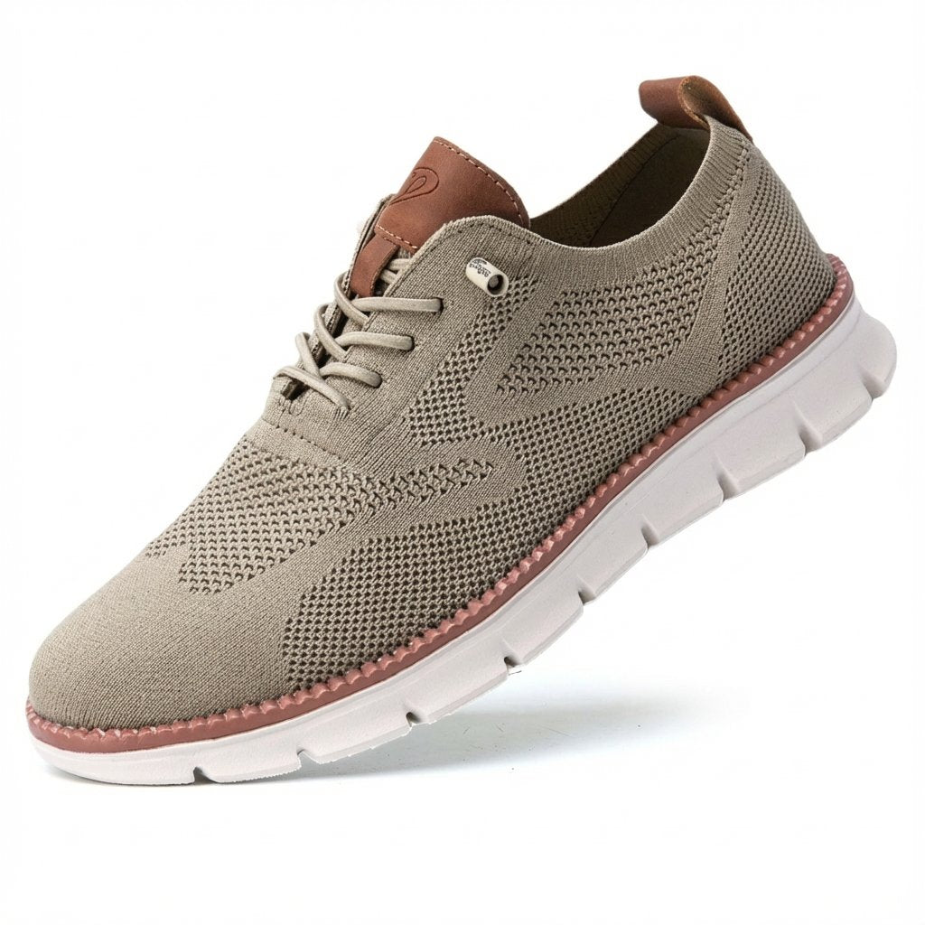 Herren Mesh Schnür-Sneaker Atmungsaktiv Gepolstert - Caqui