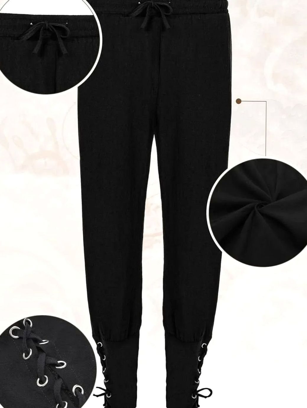Herren Mittelalter Kostüm Set Schnür-Hemd Weste Hose Accessoires
