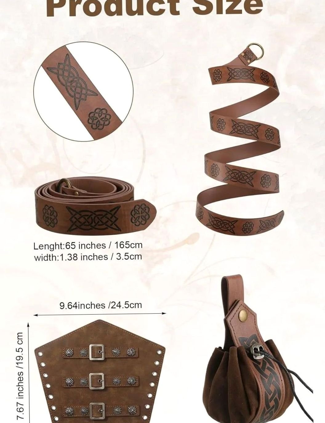 Herren Mittelalter Kostüm Set Schnür-Hemd Weste Hose Accessoires