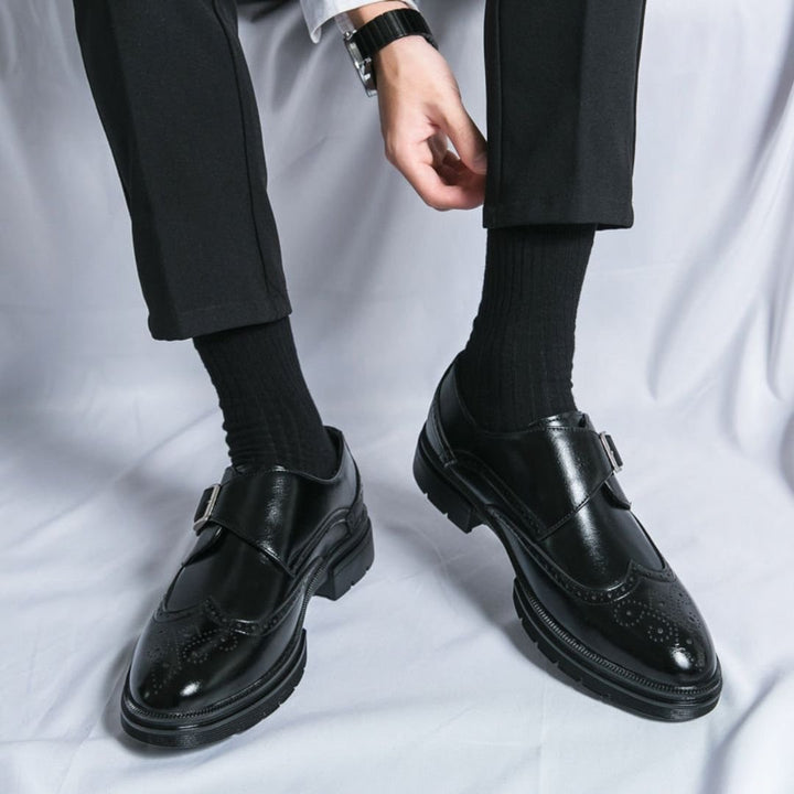 Herren Monk Strap Brogues Wingtip Business Schuhe