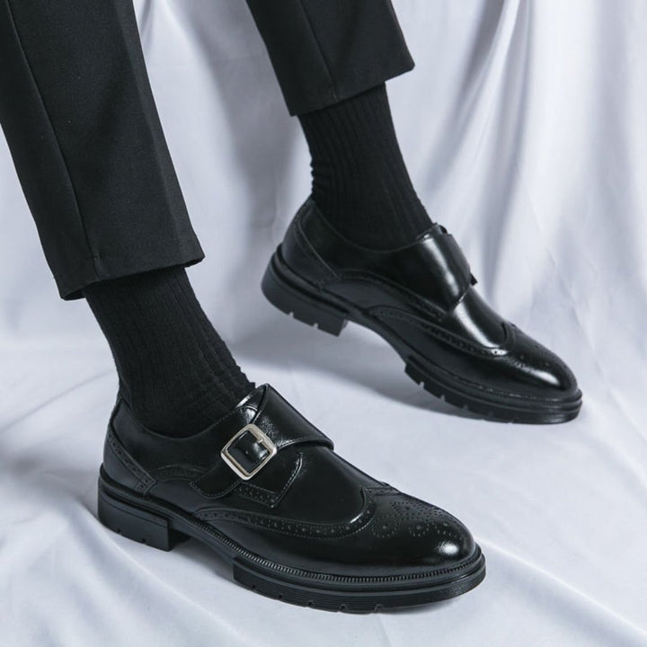 Herren Monk Strap Brogues Wingtip Business Schuhe