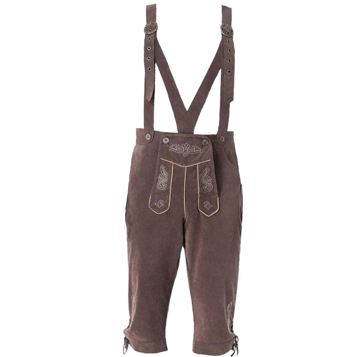 Herren Oktoberfest Trachten-Kostüm Set Lederhosen mit Karohemd - Hose 03