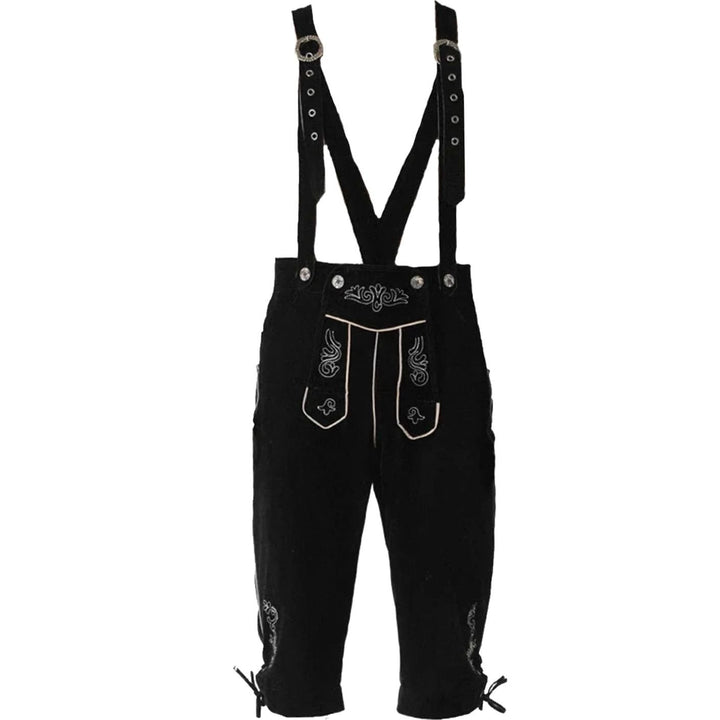 Herren Oktoberfest Trachten-Kostüm Set Lederhosen mit Karohemd - Hose 04