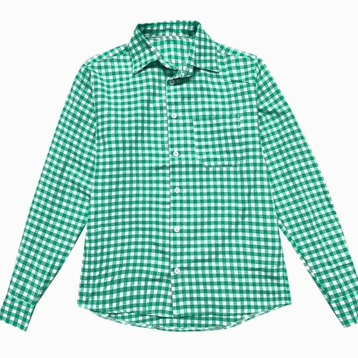Herren Oktoberfest Trachten-Kostüm Set Lederhosen mit Karohemd - Hemd 07