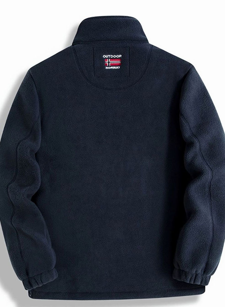 Herren Outdoor Fleece-Jacke mit Reißverschluss Stehkragen Wärmend