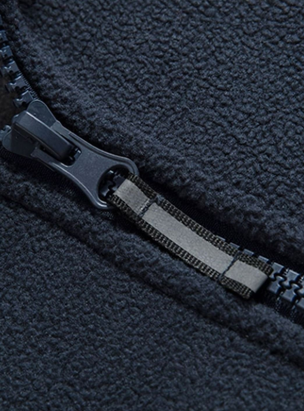 Herren Outdoor Fleece-Jacke mit Reißverschluss Stehkragen Wärmend