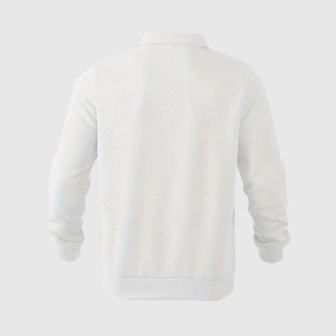 Herren Polo-Sweatshirt mit Reißverschluss Freizeitshirt Langarm
