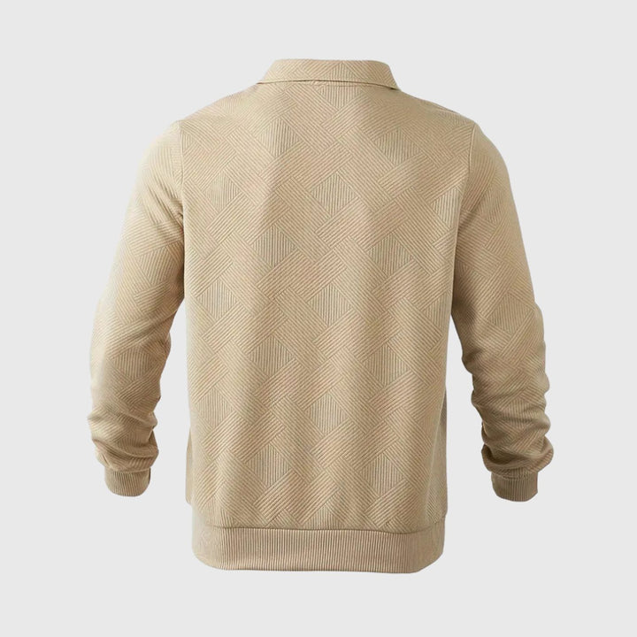 Herren Polo-Sweatshirt mit Reißverschluss Freizeitshirt Langarm