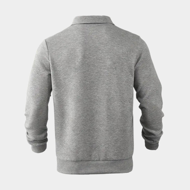 Herren Polo-Sweatshirt mit Reißverschluss Freizeitshirt Langarm
