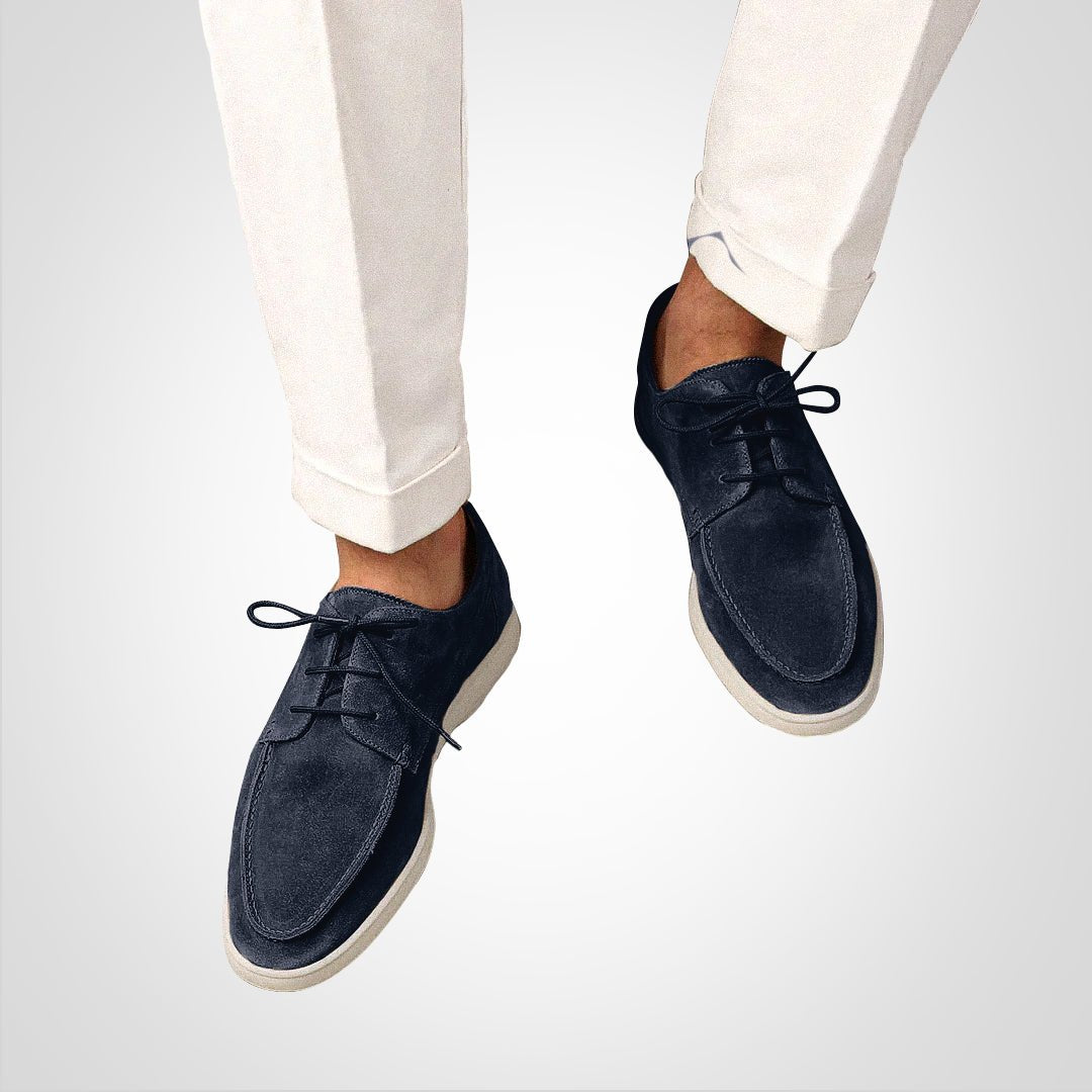 Herren Schnürer Wildleder-Loafer Bootsschuh-Derby Flachsohle