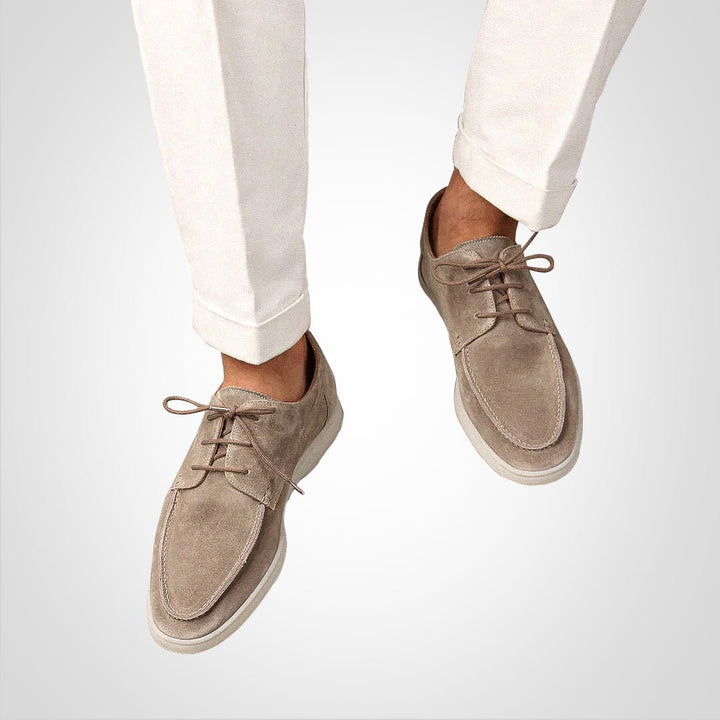 Herren Schnürer Wildleder-Loafer Bootsschuh-Derby Flachsohle