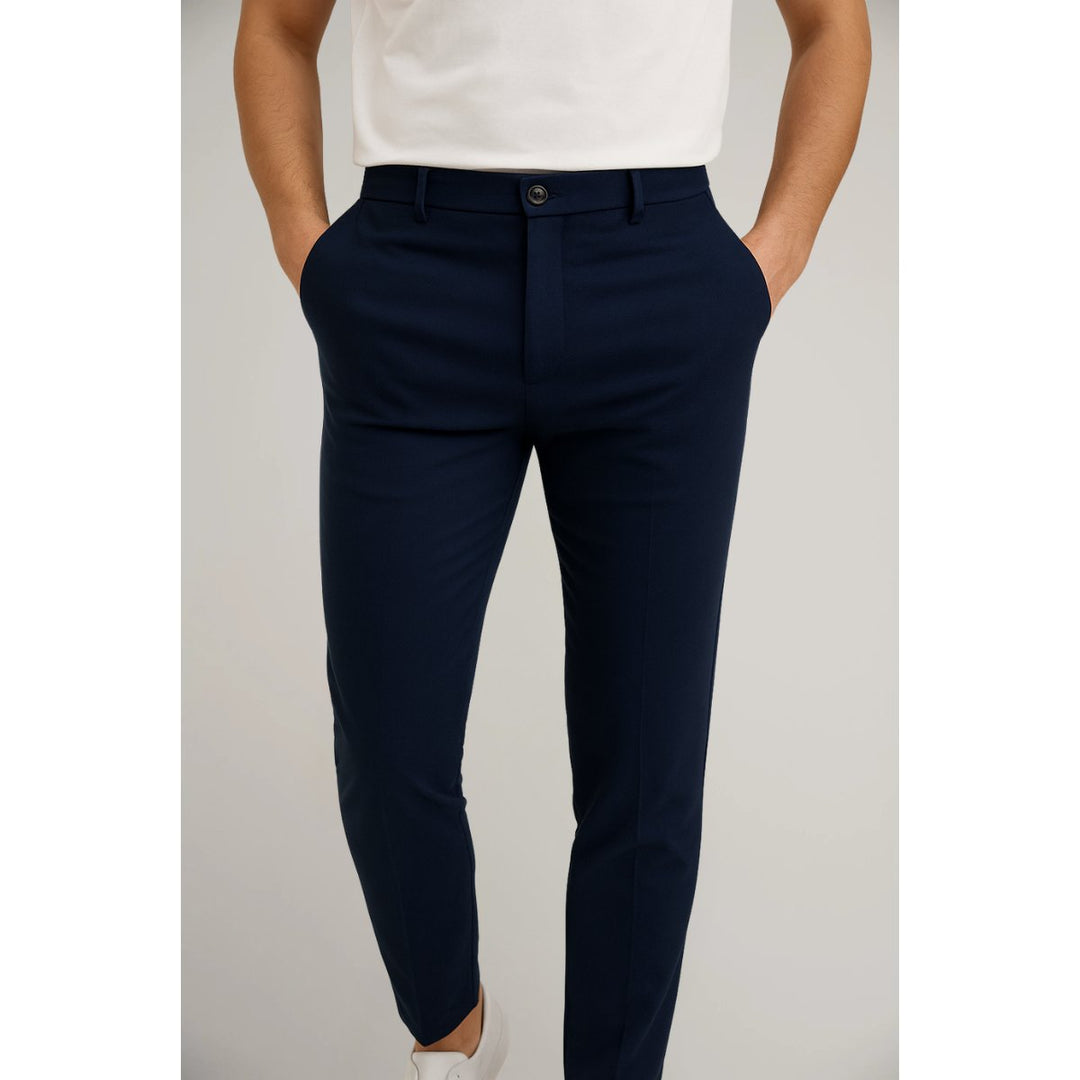 Herren Slim-Fit Business Chino Hose - Navy Blue