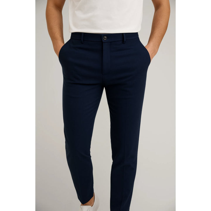 Herren Slim-Fit Business Chino Hose - Navy Blue