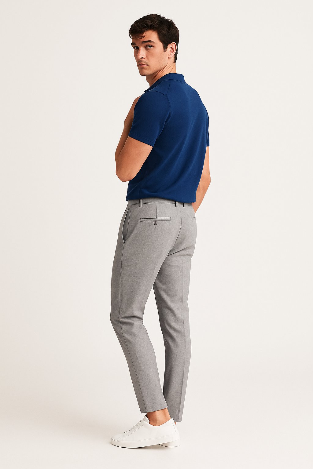 Herren Slim-Fit Business Chino Hose - Light Grey