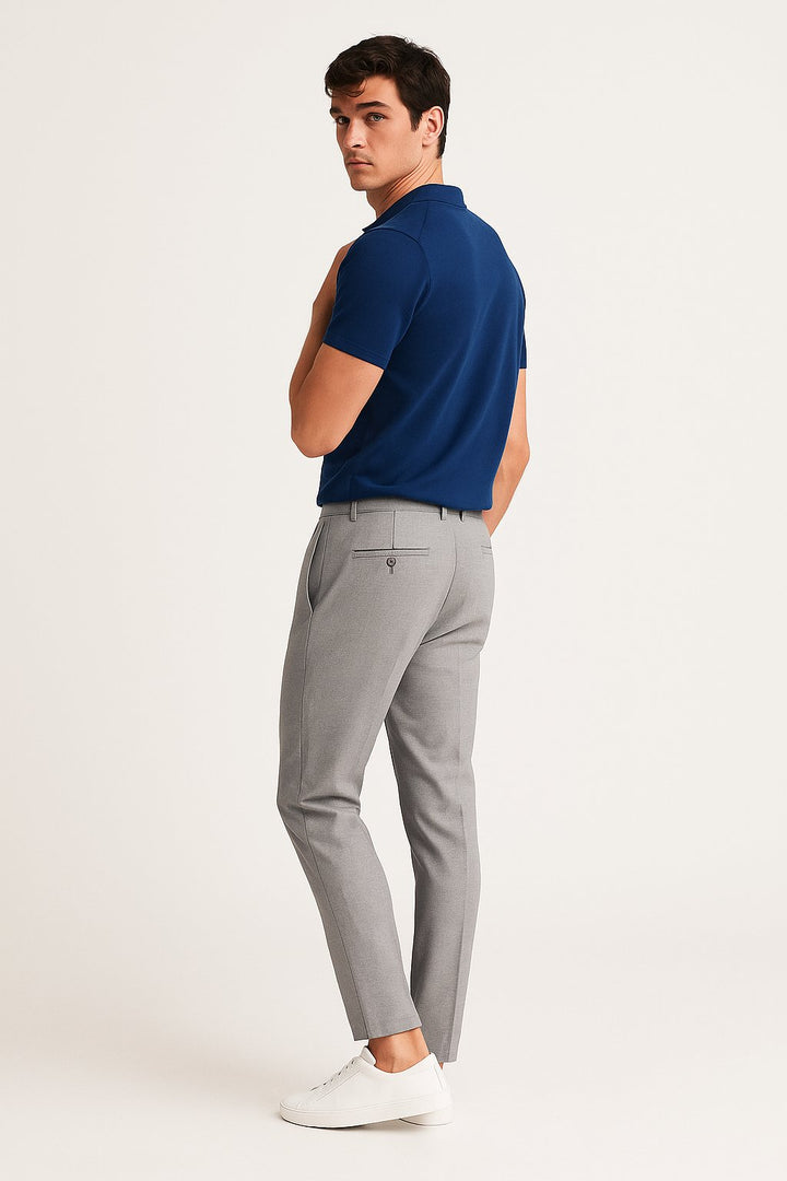 Herren Slim-Fit Business Chino Hose - Light Grey