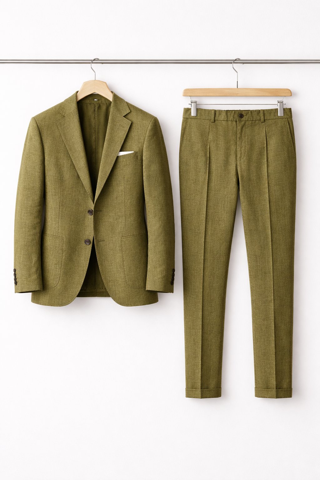 Herren Slim-Fit Two-Piece Set Business Anzug - Olive Green