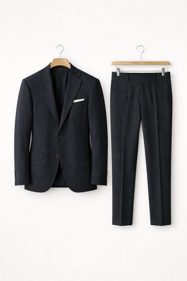 Herren Slim-Fit Two-Piece Set Business Anzug - Black