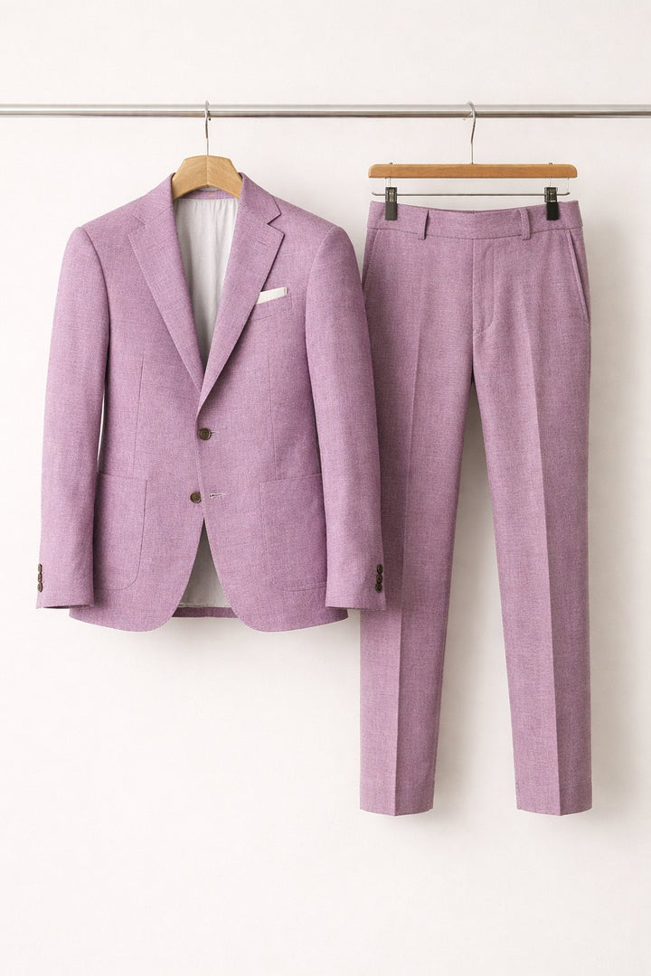 Herren Slim-Fit Two-Piece Set Business Anzug - Purple