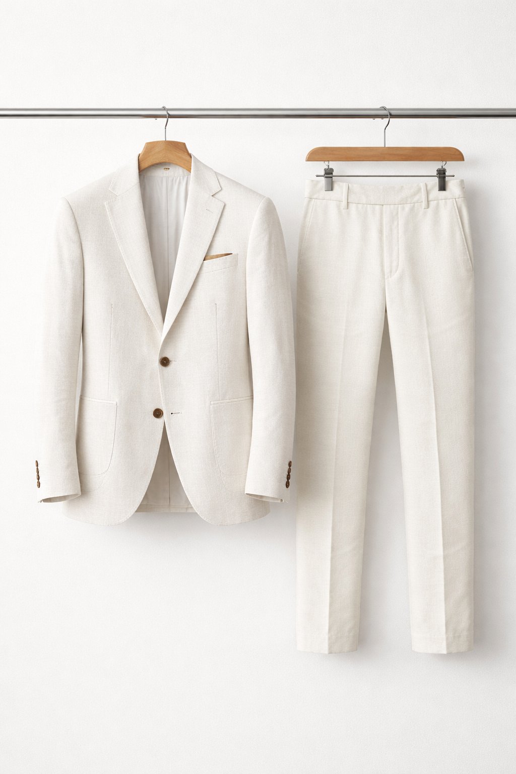 Herren Slim-Fit Two-Piece Set Business Anzug - White