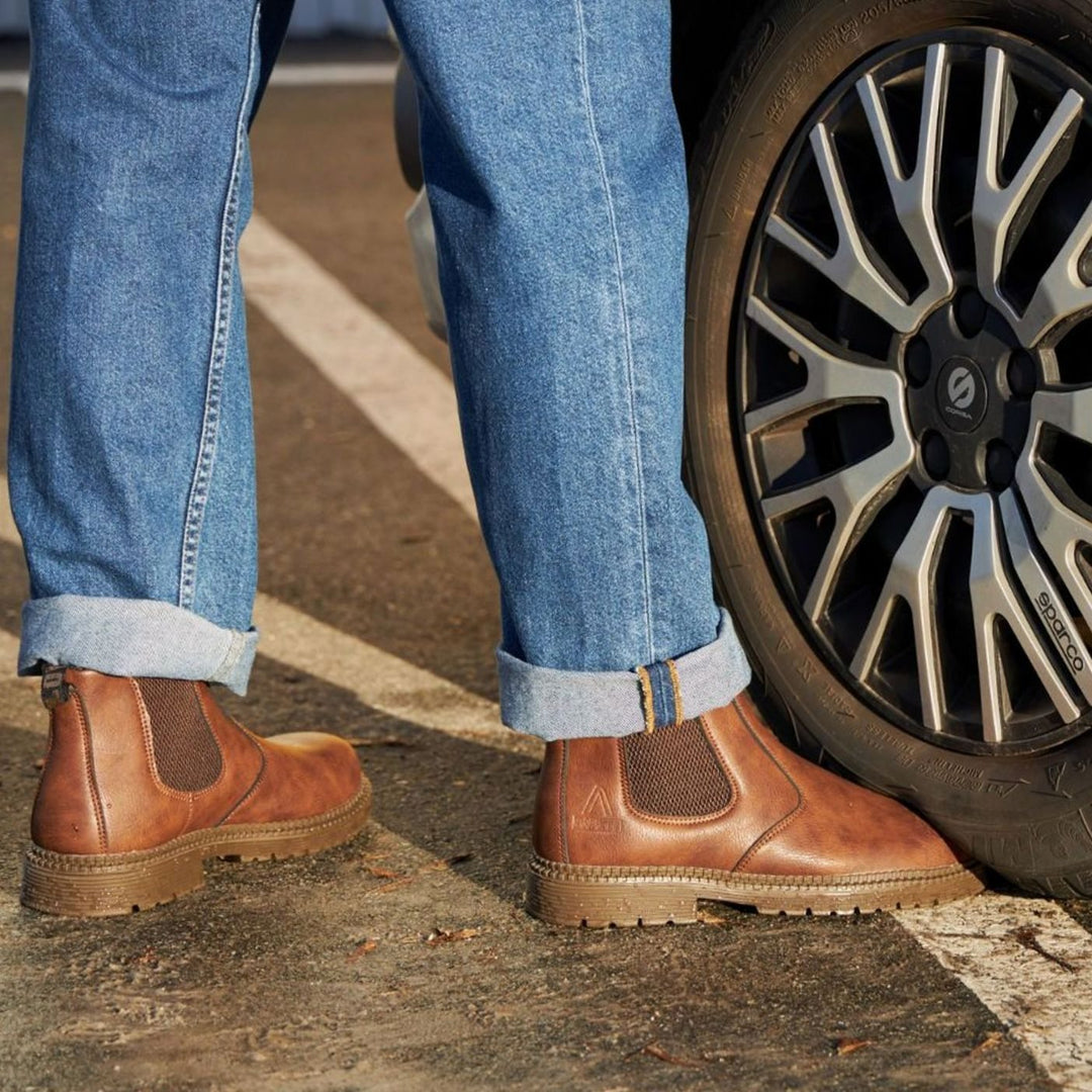 Herren Slip-On Chelsea-Boots zum Hineinschlüpfen mit elastischen Seitenteilen