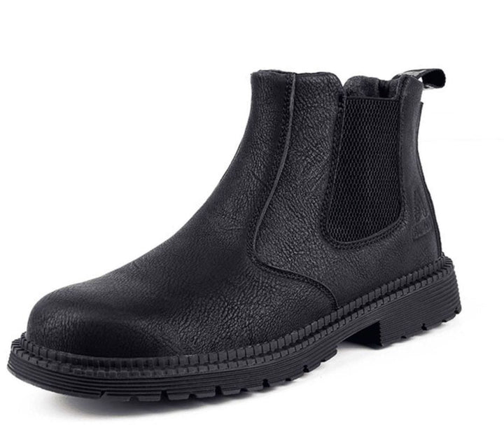Herren Slip-On Chelsea-Boots zum Hineinschlüpfen mit elastischen Seitenteilen - Schwarz