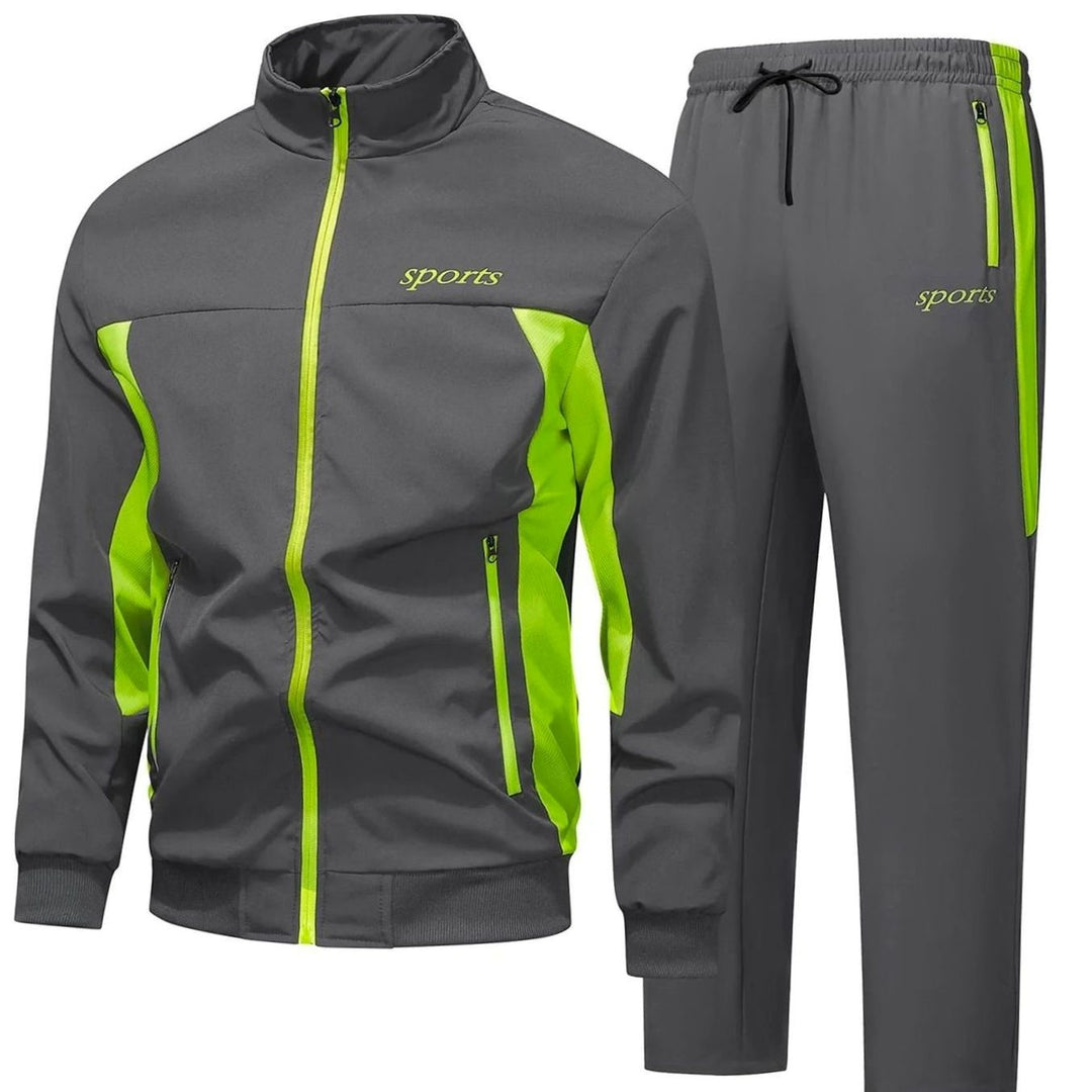 Herren Sportliches Trainingsanzug-Set Zweiteiliger Jogginganzug Stehkragen - Dunkelgrau