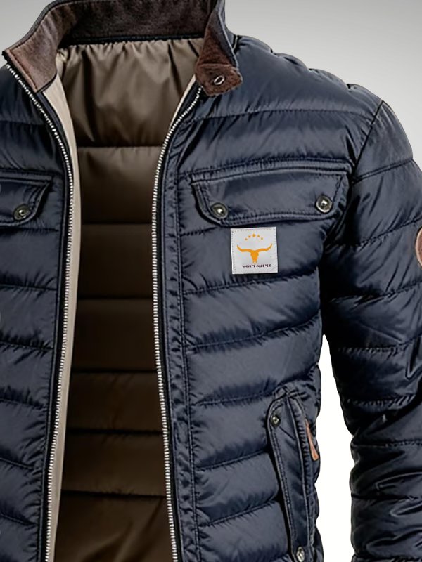 Herren Steppjacke Wattiert Warm Winter Bomber