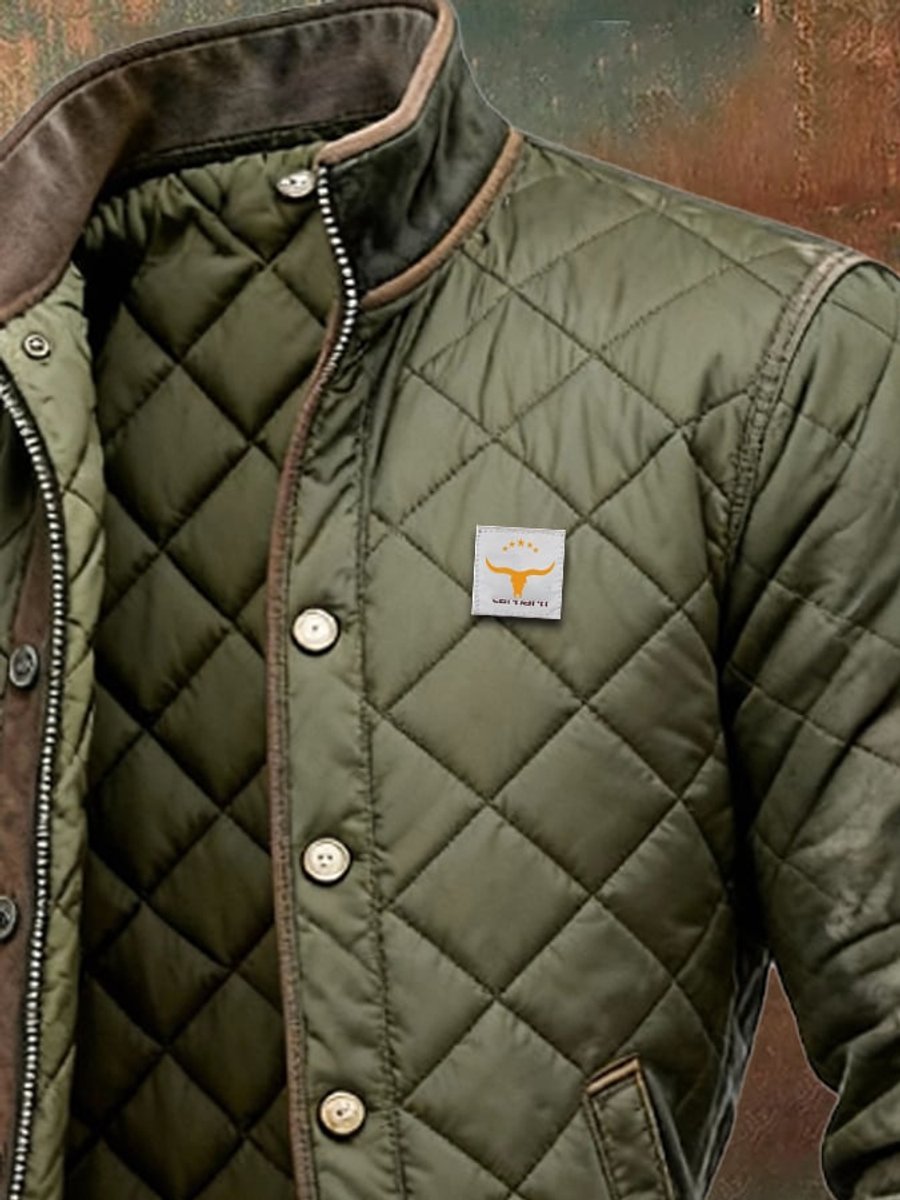 Herren Steppjacke Wattierte Mens Quilted Jacket Bomberjacke Stehkragen