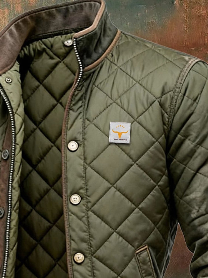 Herren Steppjacke Wattierte Mens Quilted Jacket Bomberjacke Stehkragen