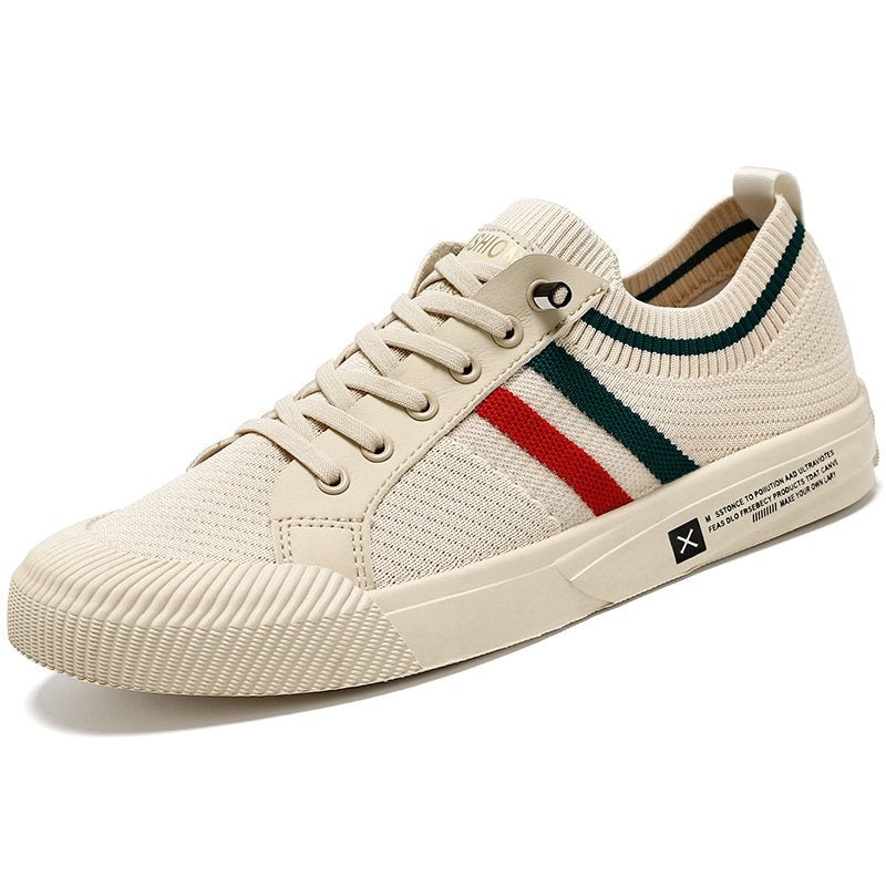 Herren Strick Sneakers Atmungsaktiv Leicht Schnürung