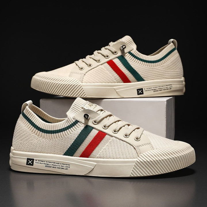Herren Strick Sneakers Atmungsaktiv Leicht Schnürung