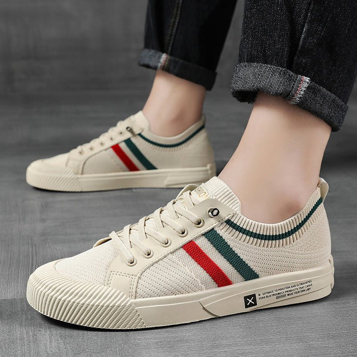 Herren Strick Sneakers Atmungsaktiv Leicht Schnürung