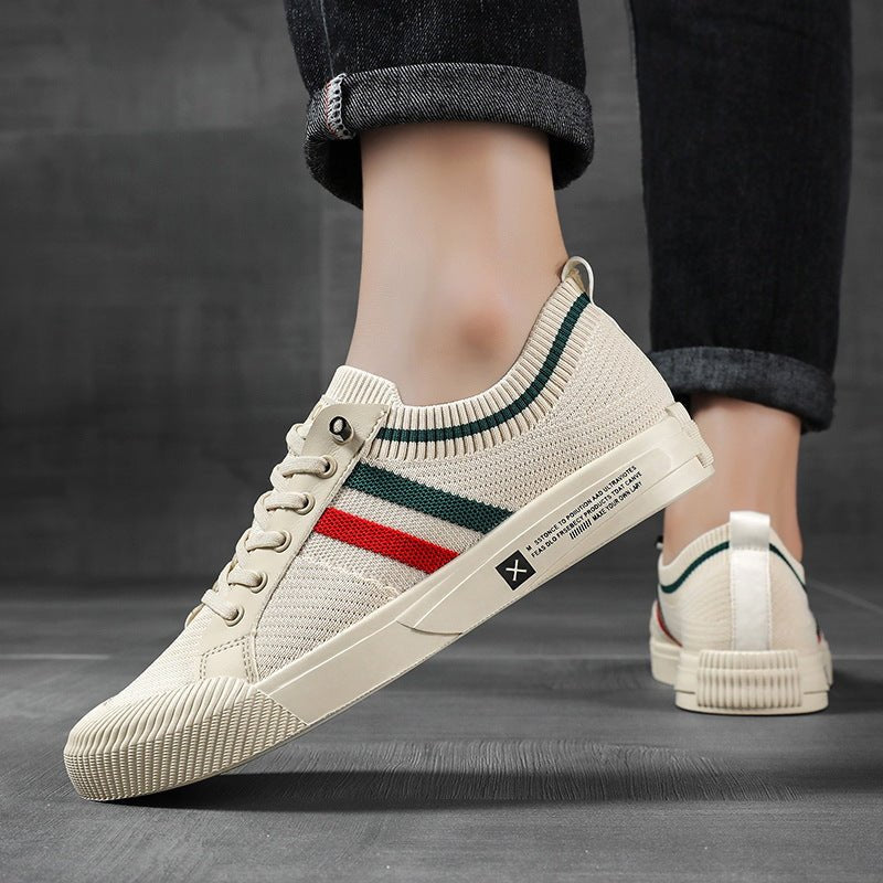 Herren Strick Sneakers Atmungsaktiv Leicht Schnürung