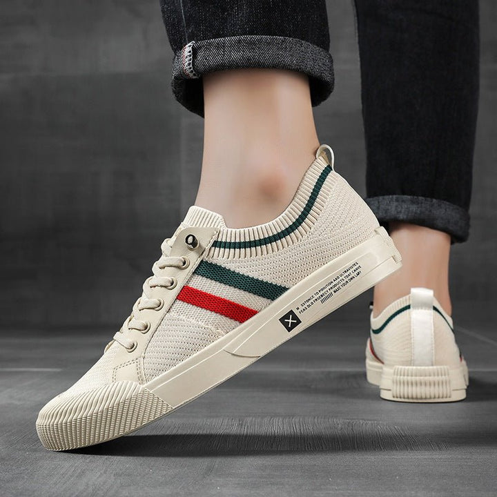 Herren Strick Sneakers Atmungsaktiv Leicht Schnürung
