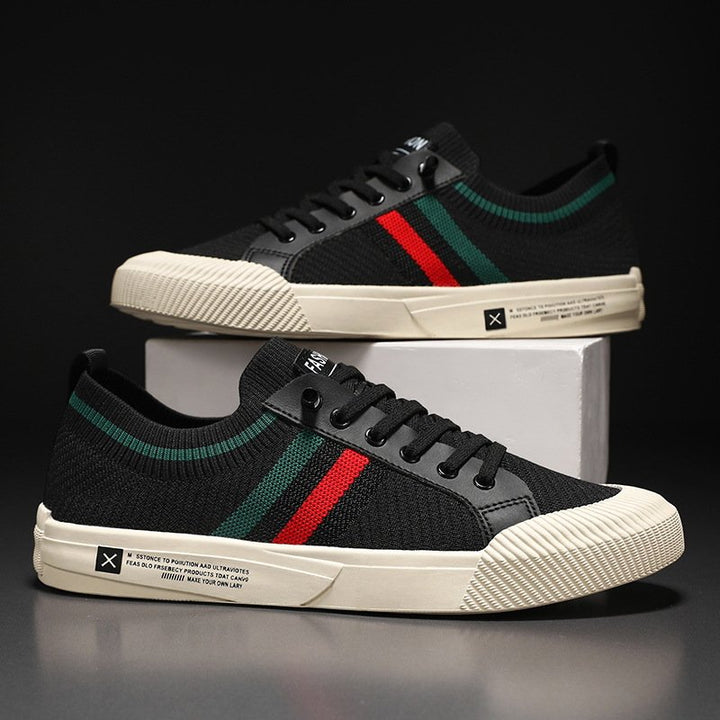 Herren Strick Sneakers Atmungsaktiv Leicht Schnürung