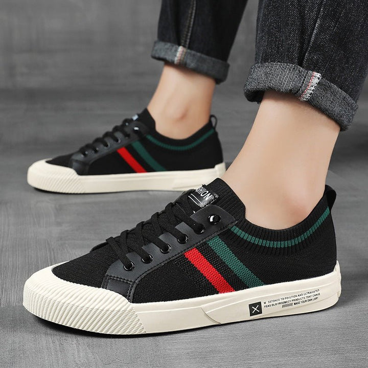 Herren Strick Sneakers Atmungsaktiv Leicht Schnürung