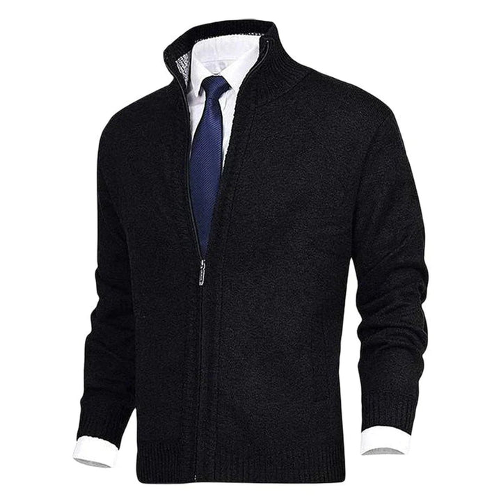 Herren Strickjacke Reißverschluss Stehkragen Mens Cardigan