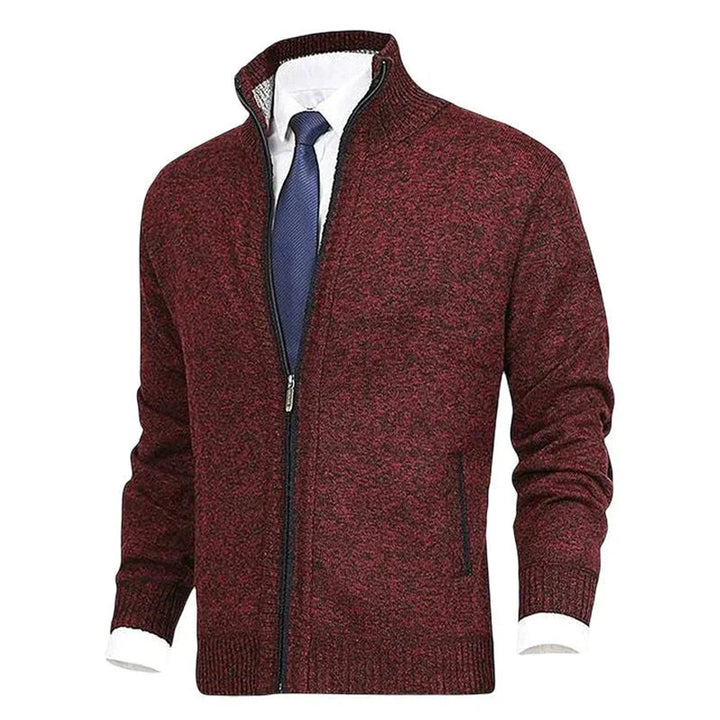 Herren Strickjacke Reißverschluss Stehkragen Mens Cardigan