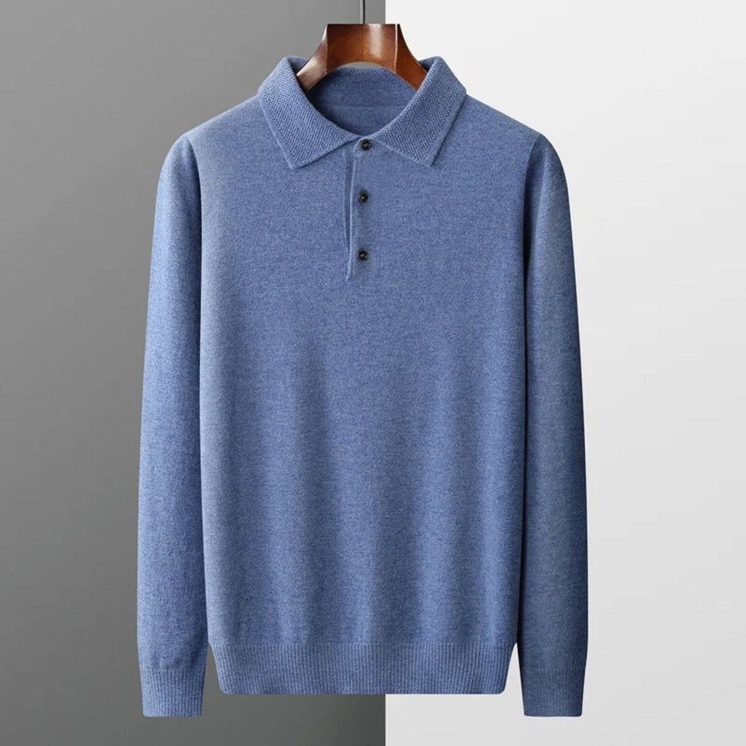 Herren Strickpullover Kaschmir Polo Business Pullover Langarm