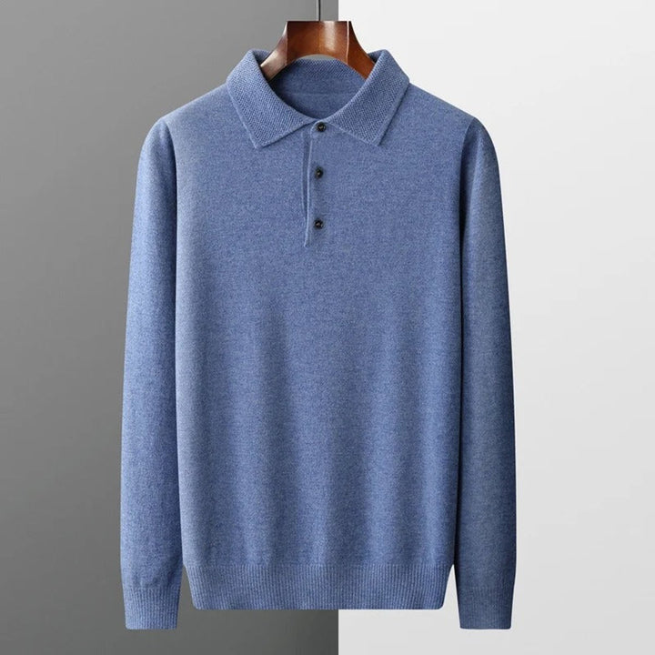 Herren Strickpullover Kaschmir Polo Business Pullover Langarm