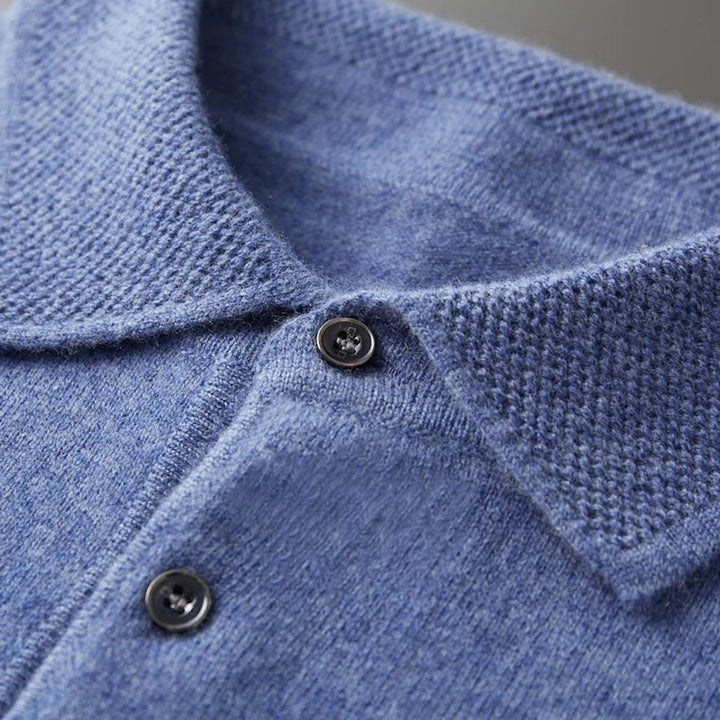 Herren Strickpullover Kaschmir Polo Business Pullover Langarm