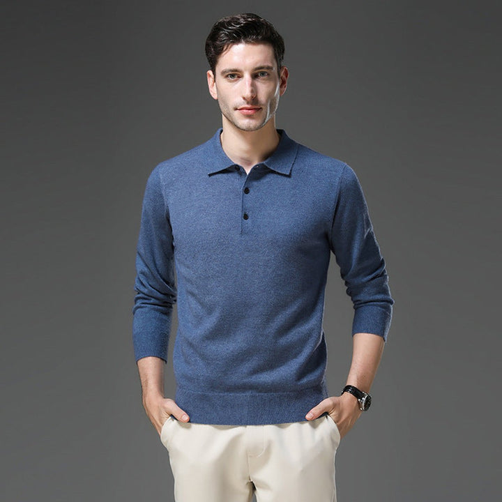 Herren Strickpullover Kaschmir Polo Business Pullover Langarm