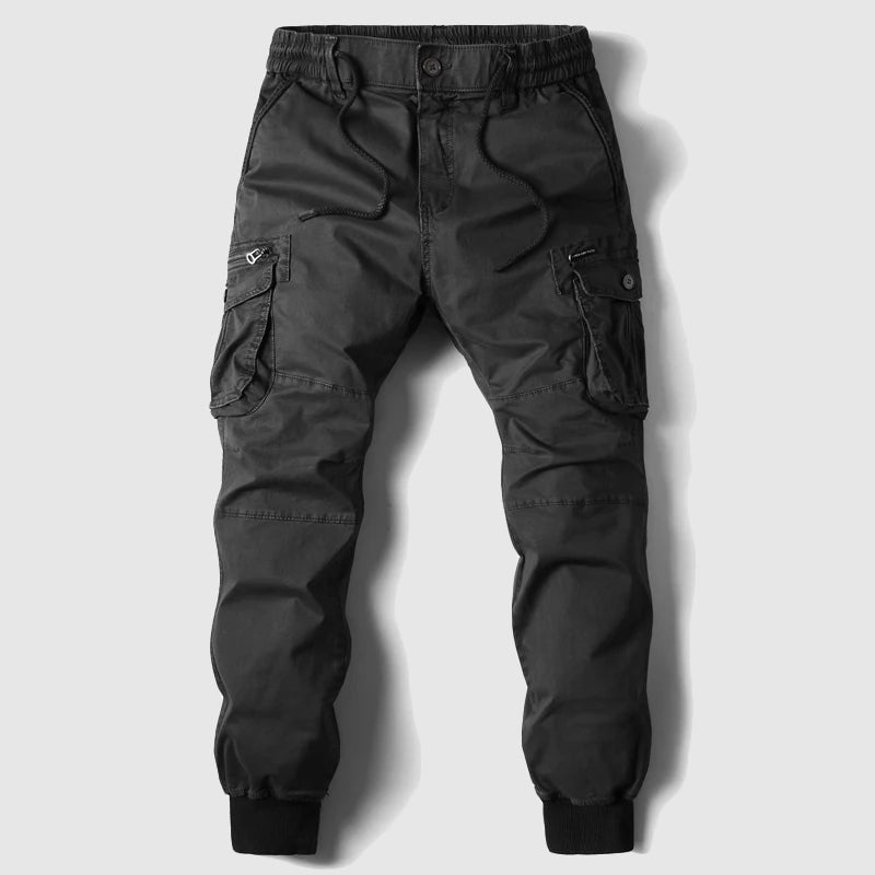 Herren Taktische Cargo-Jogger mit Kordelzug - Black