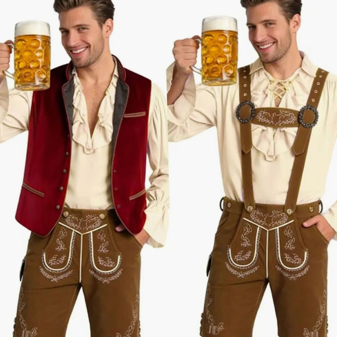 Herren Trachten-Samtweste mit Stickerei fürs Oktoberfest
