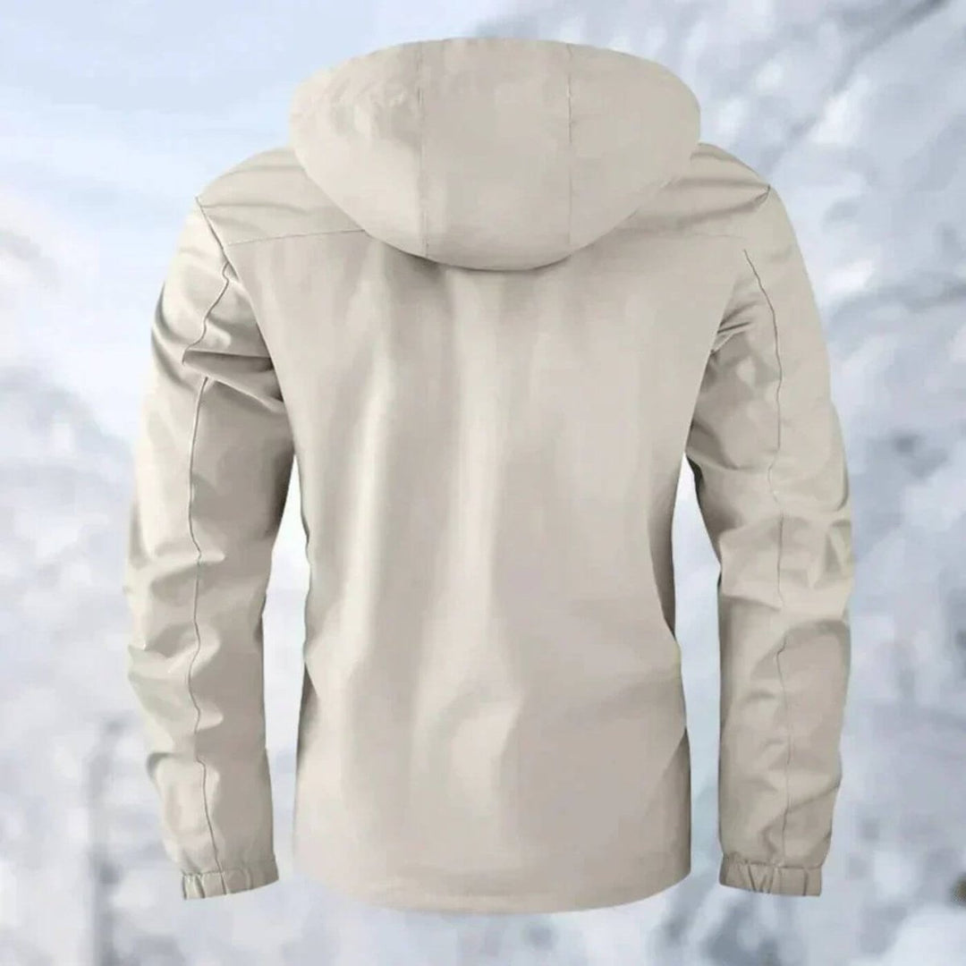 Herren Wasserdichte Gesteppte Outdoor-Jacke mit Kapuze Winddicht