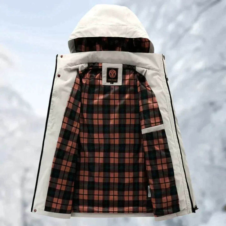 Herren Wasserdichte Gesteppte Outdoor-Jacke mit Kapuze Winddicht