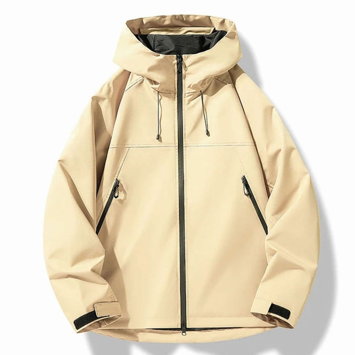 Herren Wasserdichte Winddichte Kapuzen Shell Jacke Outdoor - Gelb